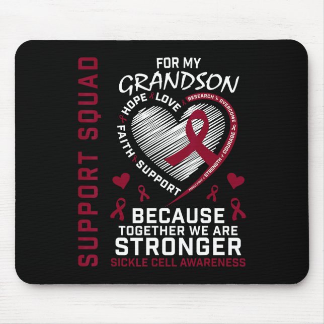 Sickle Cell Awareness Shirt Grandson Support Group Mouse Pad (Front)