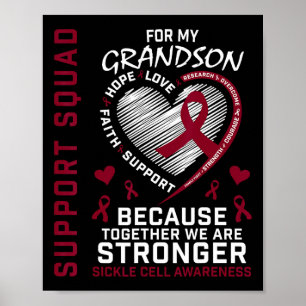 Sickle Cell Awareness Shirt Grandson Support Group Poster