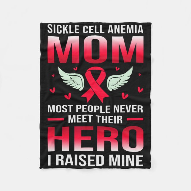Sickle Cell Awareness Sickle Cell Anemia Mom  Fleece Blanket (Front)