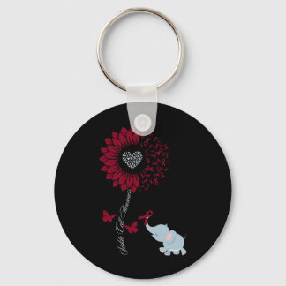 Sickle Cell Awareness Sunflower Elephant Butterfly Keychain