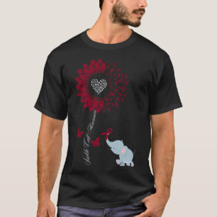 Sickle Cell Awareness Sunflower Elephant Butterfly T-Shirt