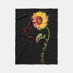 Sickle Cell Awareness Sunflower Fleece Blanket