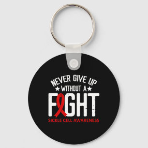 Sickle Cell Awareness Without A Fight Burgundy Rib Keychain