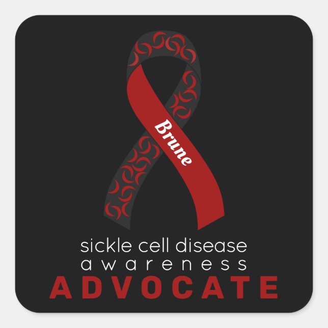 Sickle Cell Disease Advocate Black Square Sticker (Front)