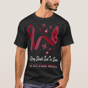 Sickle Cell Disease Awareness Butterfly Burgundy R T-Shirt