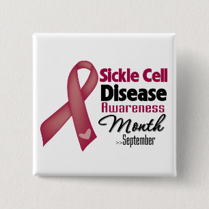 Sickle Cell Disease Awareness Month 2 Inch Square Button
