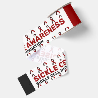 Sickle Cell Disease Awareness Pattern Ribbon Grosgrain Ribbon