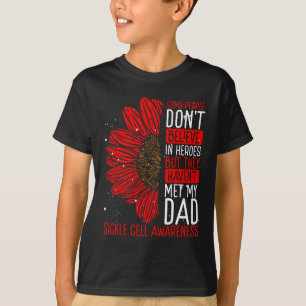 Sickle Cell Disease Awareness Ribbon Dad Warrior F T-Shirt