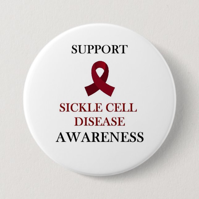 Sickle Cell Disease Awareness, Support and Healing 3 Inch Round Button (Front)
