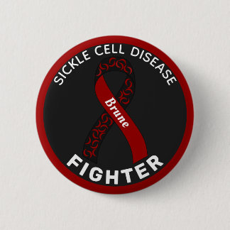 Sickle Cell Disease Fighter Ribbon Black Button