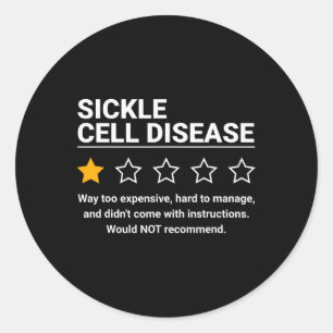 Sickle Cell Disease One Star Rating Sickle Cell Aw Classic Round Sticker