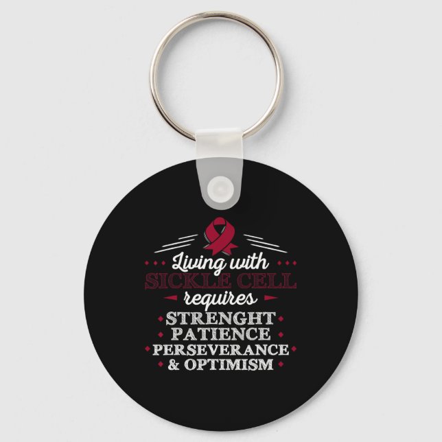 Sickle-cell Disease - Sickle Cell Awareness Gift  Keychain (Front)