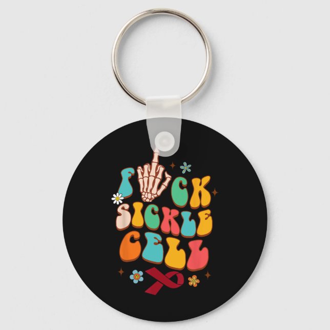 Sickle Cell Disease Warrior Scd Awareness Fck Sick Keychain (Front)
