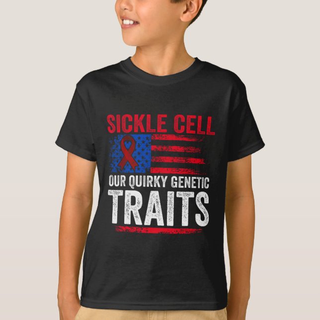 Sickle Cell Our Quirky Genetic Traits Anemia Scd A T-Shirt (Front)