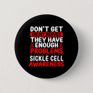 Sickle Cell Ribbon Warrior Burgundy Sickle Cell Aw 2 Inch Round Button