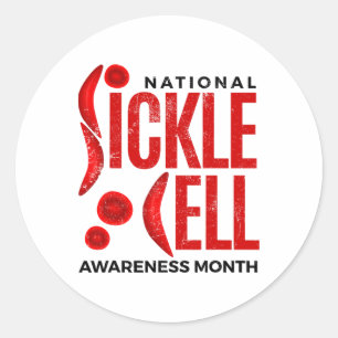 Sickle Cell Warrior Anemia Sickle Cell Awareness M Classic Round Sticker