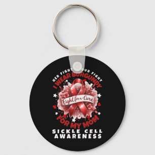 Sickle Cell Warrior Her Fight Is My Fight Mom Supp Keychain