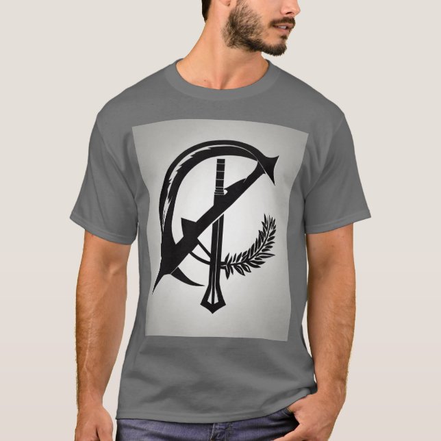 Sickle & Shadow – Dystopian Black & White Logo Tee (Front)