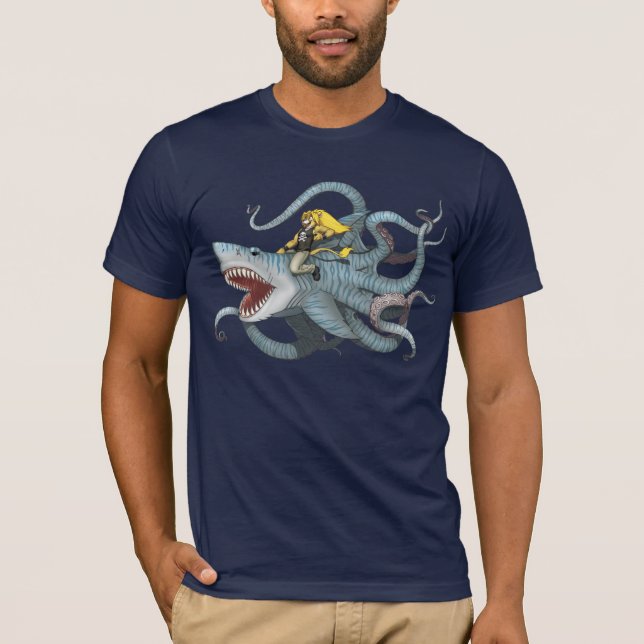 Sid riding Sharktopus T-Shirt (Front)
