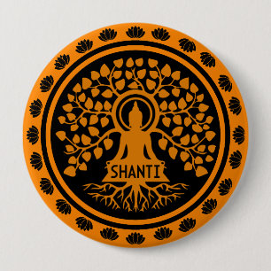 Siddhartha Gautama, Buddhist Art 4 Inch Round Button