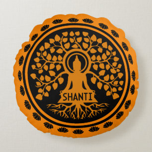 Siddhartha Gautama, Buddhist Art Round Pillow