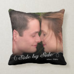 Side by Side Custom Photo/Date Throw Pillow<br><div class="desc">Add your own photo and year you were married for a one-of-a kind decorative pillow. Would make a great wedding or anniversary gift! Designed by Simply Put by Robin.</div>