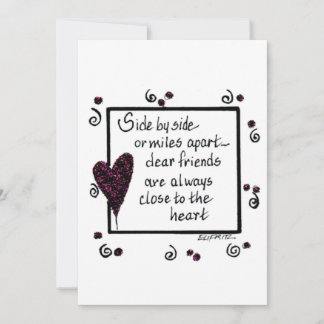 Side by Side, Friends Black and White text Thank You Card