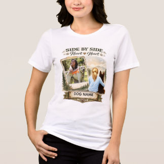 Side By Side Heart to Heart Personalized Dog Photo Tri-Blend Shirt