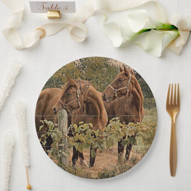Side-by-Side Horses - Paper Plates (Wedding)