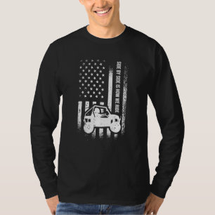 Side By Side Is How We Ride American Flag Utv Side T-Shirt