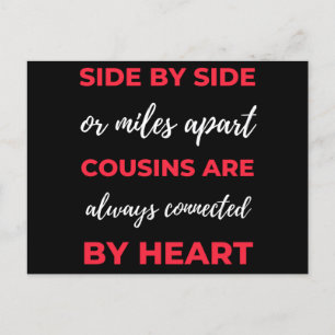 Side By Side Or Miles Apart Cousins Are Always Holiday Postcard