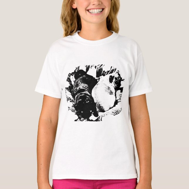 Side-by-Side Pugs at Rest T-Shirt (Front)