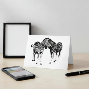 side by side  -zebras  card