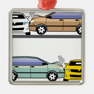 Side car crash metal ornament