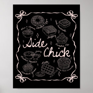 Side Chick And Main Man Funny Thanksgiving Couple Poster
