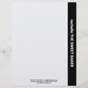 Side custom text grey bakery letterhead