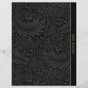 Side Dish Recipe Divider Vintage Black Floral