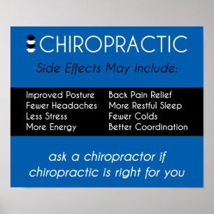 Side Effects of Chiropractic [Blue] Poster