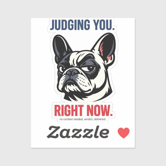 Side Eye Frenchie Judgment Cartoon Illustration (Sheet)