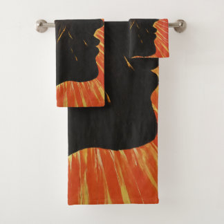 Side Face & Sun | Sunrise Metaphysical Art Bath Towel Set