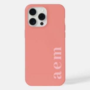 Side Monogram Initials Pink Minimalist iPhone 15 Pro Max Case
