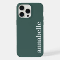 Side Monogram Name Dark Green Minimalist