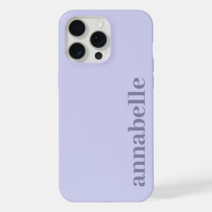 Side Monogram Name Heather Blue Minimalist iPhone 15 Pro Max Case