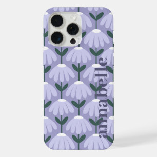 Side Monogram Name Heather Vintage Floral iPhone 15 Pro Max Case