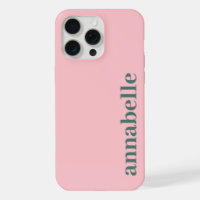 Side Monogram Name Pink & Green Minimalist