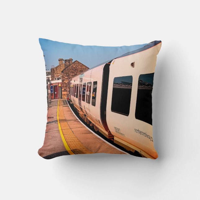 Side of a train throw pillow (Front)