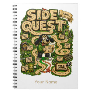 Side Quest Personalized Funny Gamer T-Shirt Notebook
