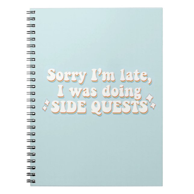  Side Quests – Retro Gamer Humour Notebook (Front)