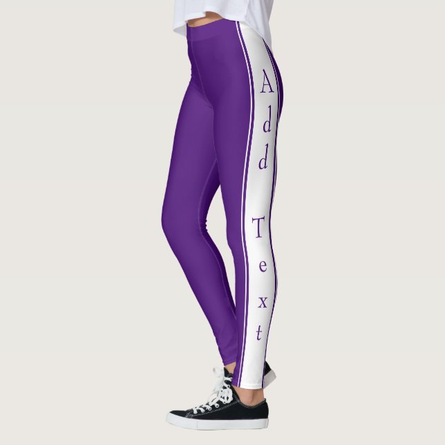 Side Side Purple Leggings Texte et couleur personn (Gauche)
