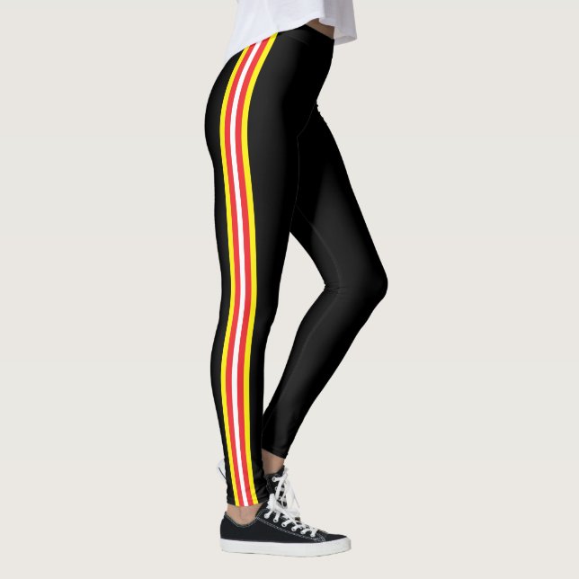 Side Stripe Black Leggings Concevoir vos propres c (Droite)